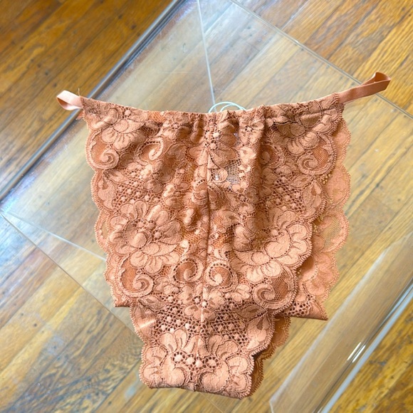 NWT $30 HAH Chase Me Down Lace Panty Brown Sugar Nude Romantic Stretch XL - Picture 5 of 8